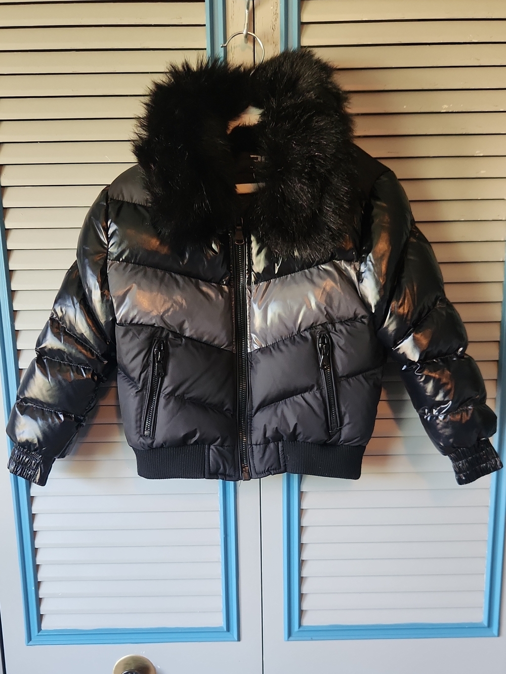Jordan Craig Kids Black Puffer Coat Faux Fur Collar